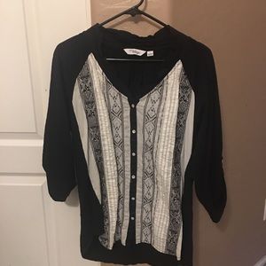 Indigo Black & White Blouse